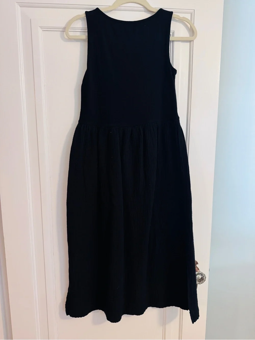 Madewell Black Midi Gauze/Knit Dress XS
